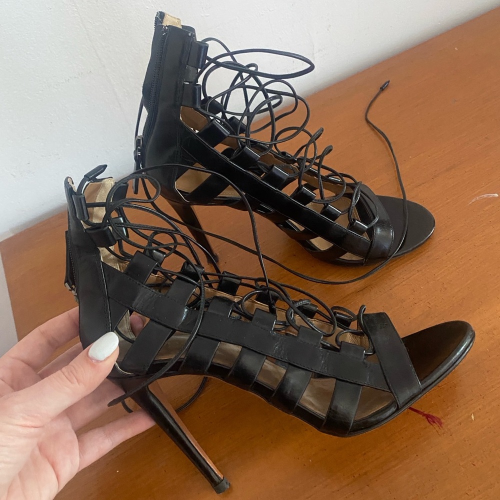 Aquazzura Black Heels gladiator milos 105
